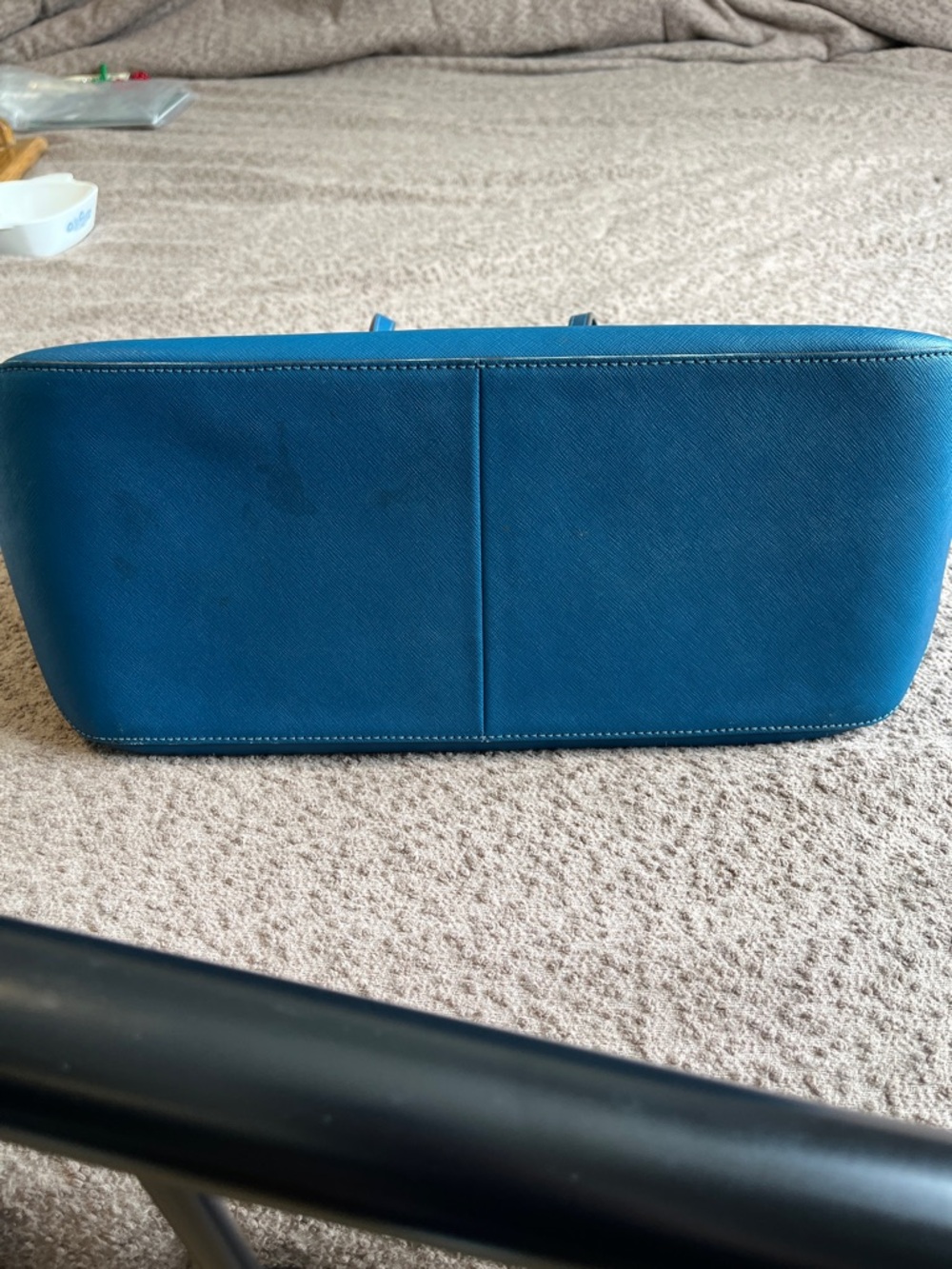 Henri Bendel West 57th Schoolbag Tote - Teal Saffiano Leather - Picture 10 of 10